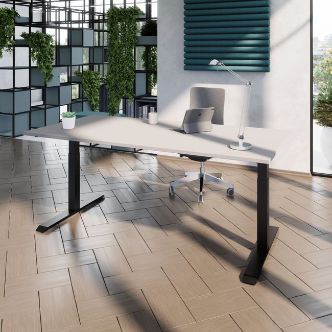 TELDRA Pro, 2-Motoren-Schreibtisch | 1800 - 2000 mm, elektrisch höhenverstellbar, Linoleum Pebble