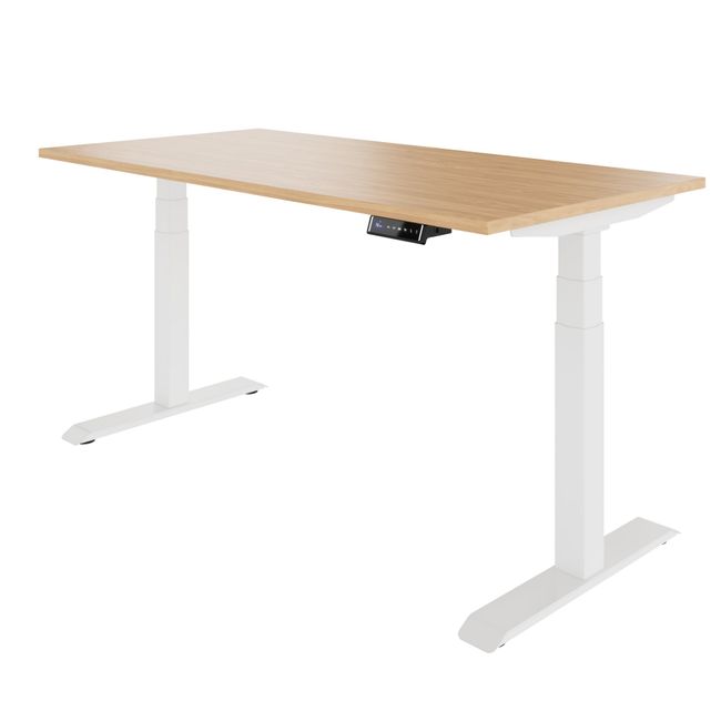 TELDRA Pro, 2-motor desk | 1600 - 2000 mm, electrically height adjustable, real wood veneer oak - 4 Main Image
