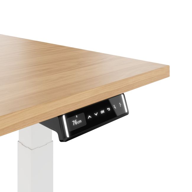 TELDRA Pro, 2-motor desk | 1600 - 2000 mm, electrically height adjustable, real wood veneer oak - 5 Main Image