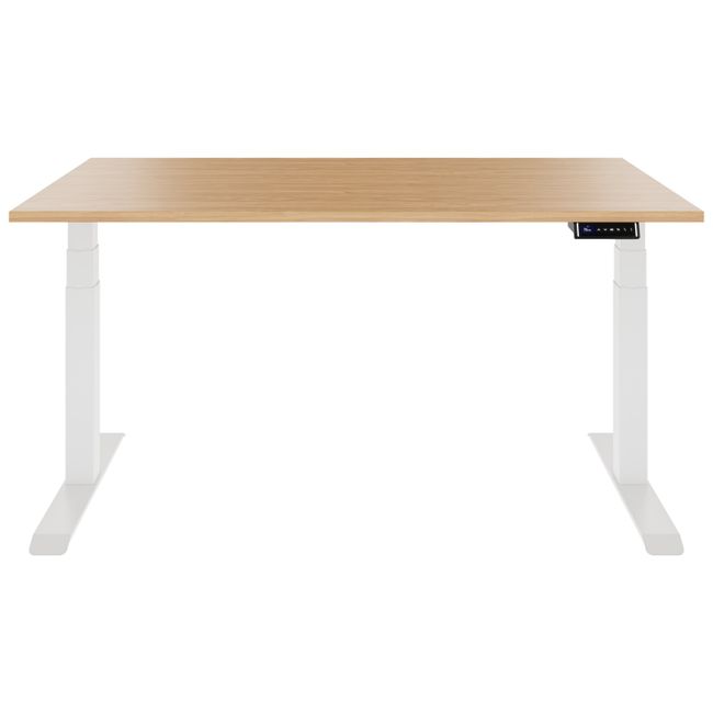 TELDRA Pro, 2-motor desk | 1600 - 2000 mm, electrically height adjustable, real wood veneer oak - 3 Main Image
