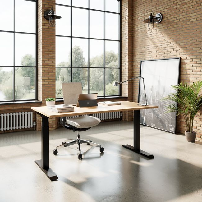 TELDRA Pro, 2-Motoren-Schreibtisch | 1600 - 2000 mm, elektrisch höhenverstellbar, Echtholz-Furnier Eiche TELDRA Pro, 2-Motoren-Schreibtisch | 1600 - 2000 mm, elektrisch höhenverstellbar, Echtholz-Furnier Eiche