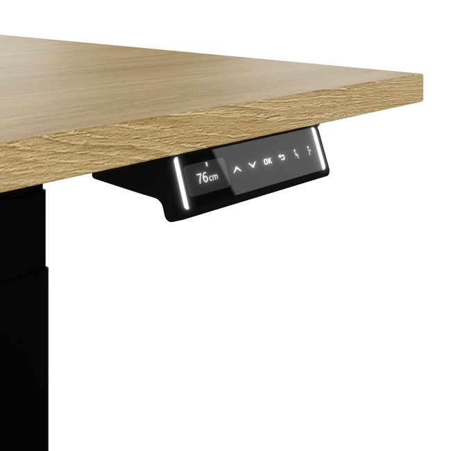 TELDRA Pro, 2-Motoren-Schreibtisch | 1600 - 2000 mm, elektrisch höhenverstellbar, Echtholz-Furnier Eiche