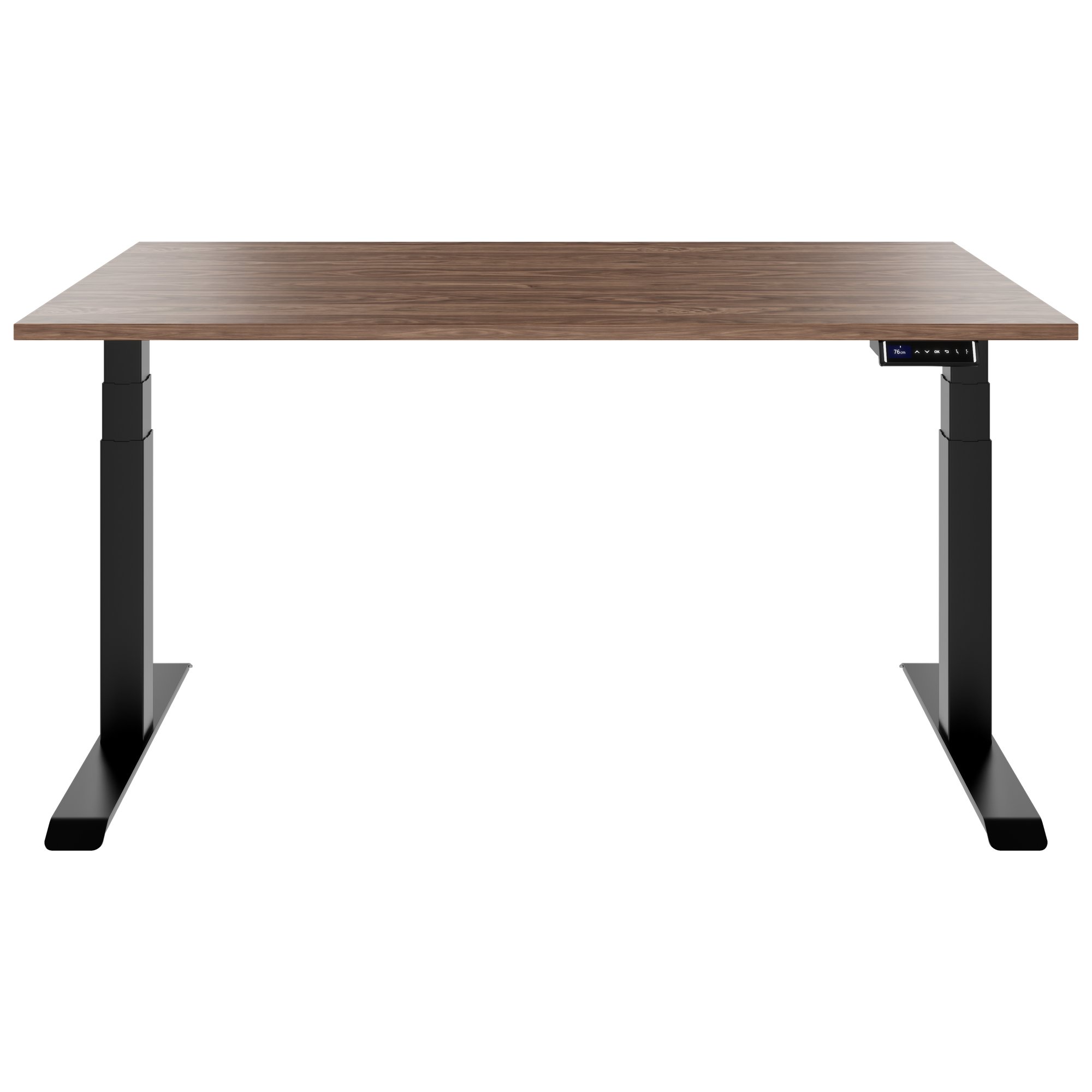 TELDRA Pro, 2-motor desk | 1600 - 2000 mm, electrically height adjustable, real wood veneer walnut - 3 Main Image