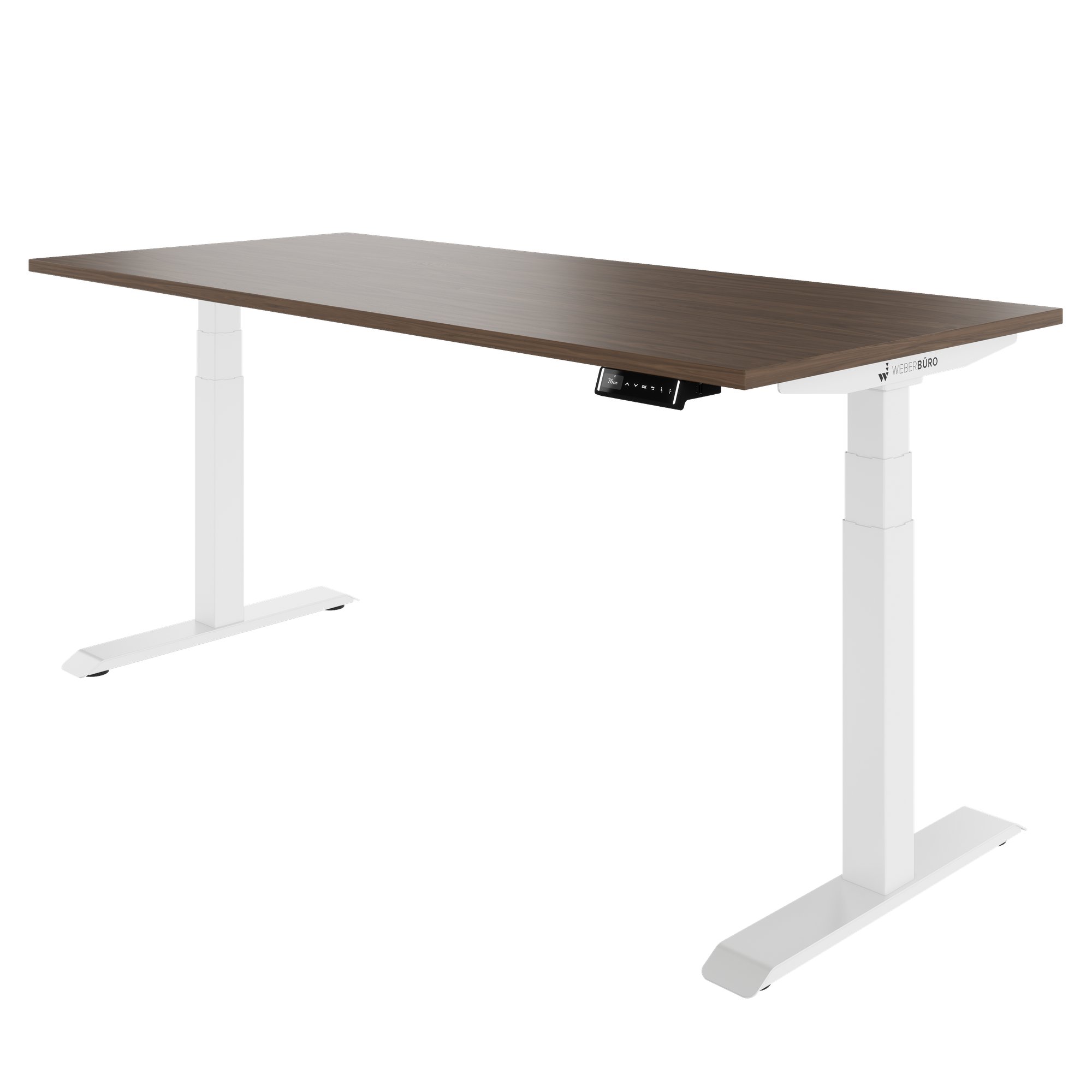 TELDRA Pro, 2-Motoren-Schreibtisch | 1600 - 2000 mm, elektrisch höhenverstellbar, Echtholz-Furnier Nussbaum - 4 Main Image