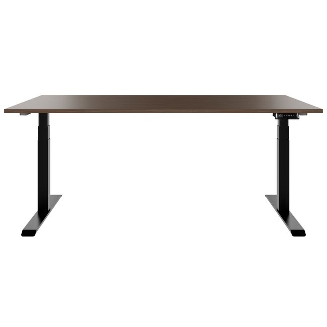 TELDRA Pro, 2-Motoren-Schreibtisch | 1600 - 2000 mm, elektrisch höhenverstellbar, Echtholz-Furnier Nussbaum