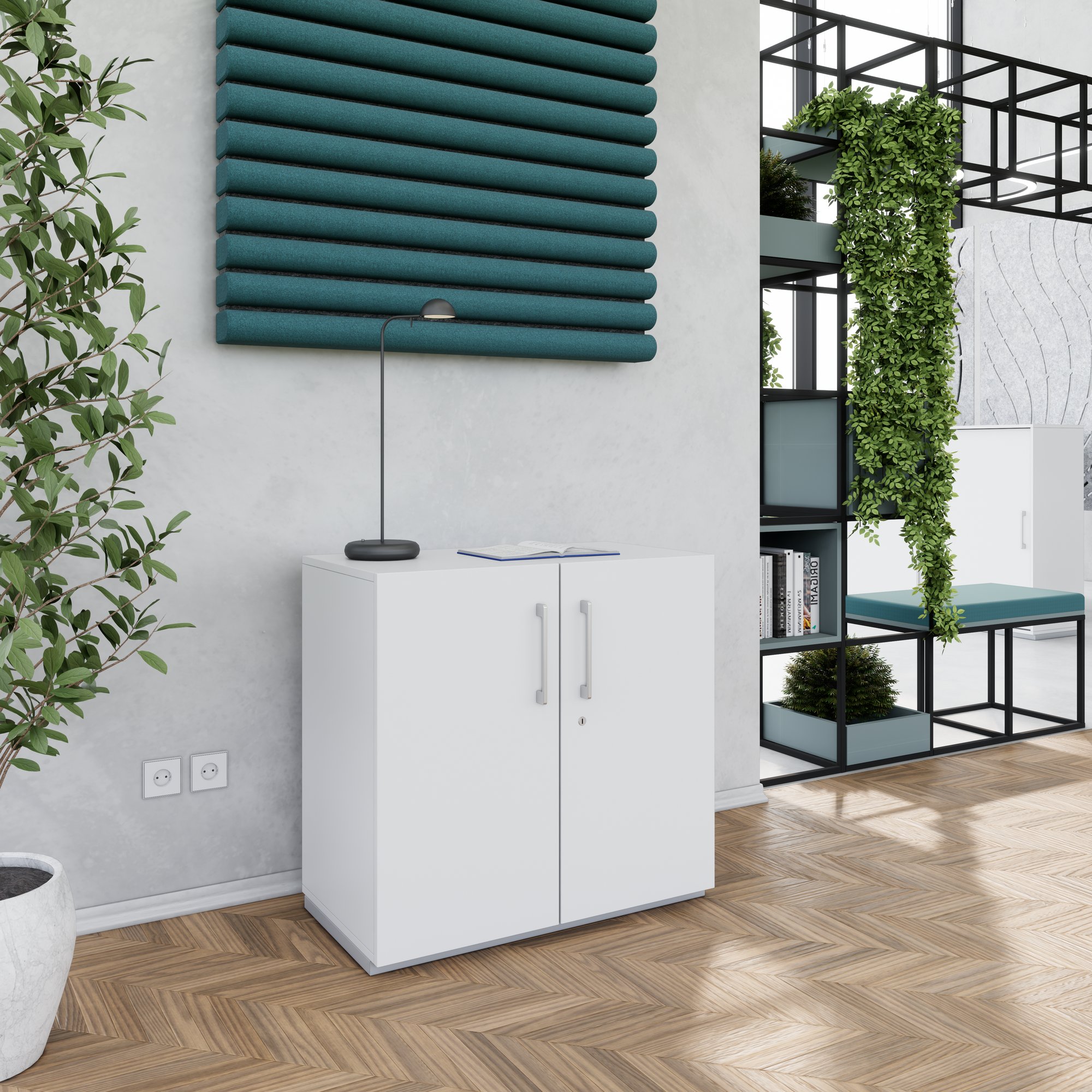 PRO hinged door cabinet | 2 OH, 800 - 1200 x 770 mm, soft close, gray - 15 Main Image