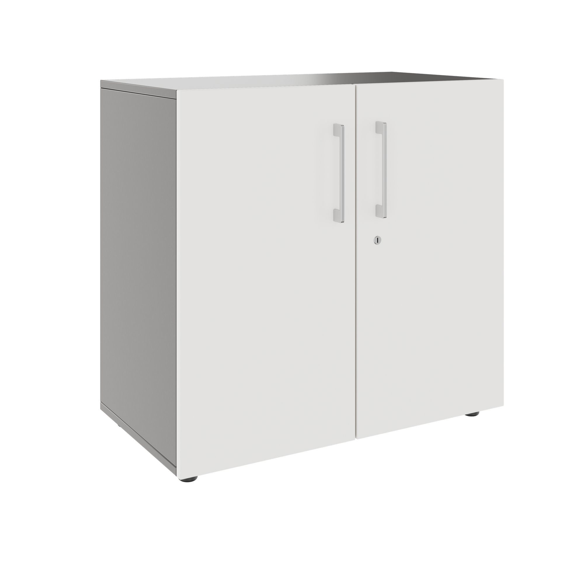 PRO Swing door cabinet | 2 U, 800 - 1200 x 770 mm, soft close, graphite/white - 1 Main Image
