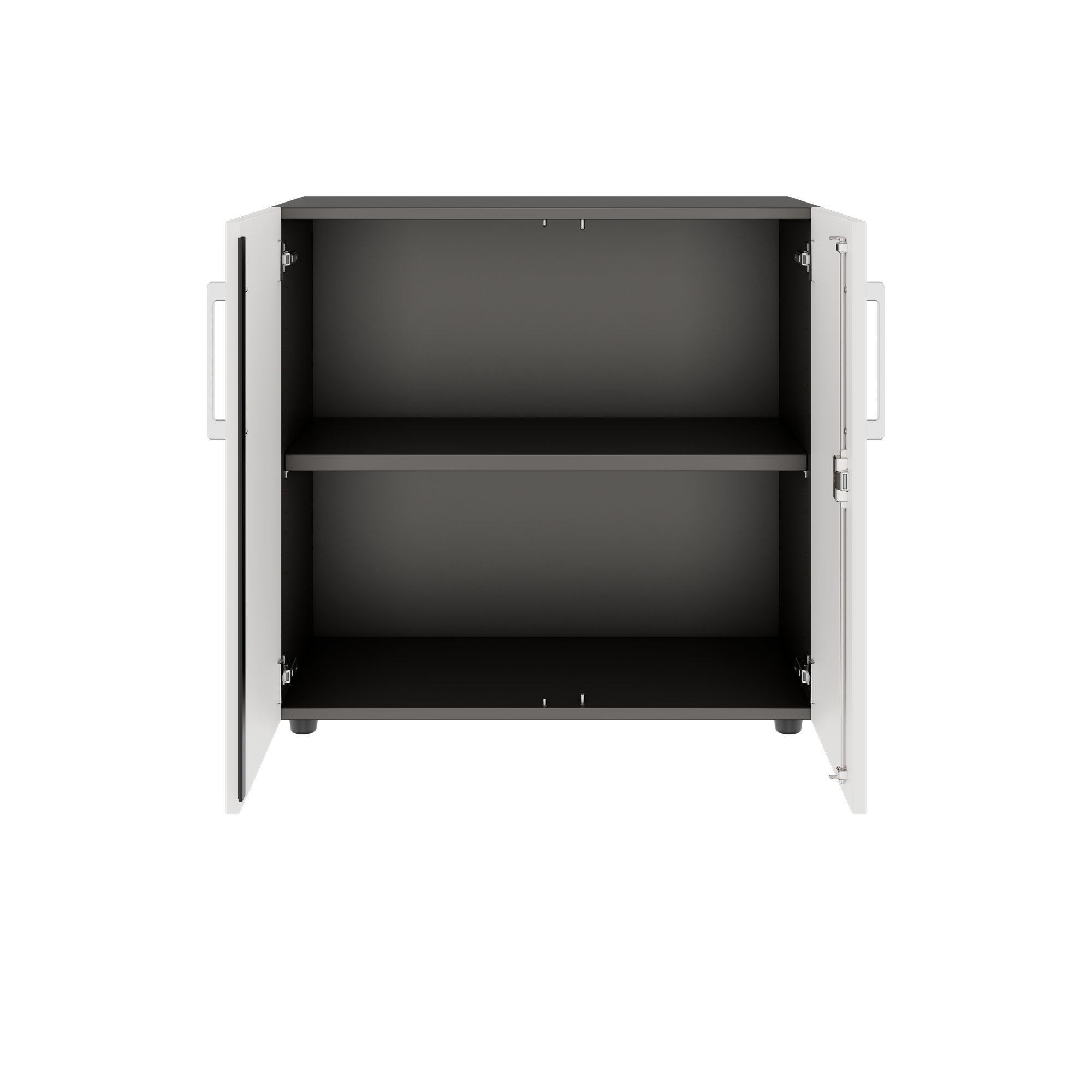 PRO Swing door cabinet | 2 U, 800 - 1200 x 770 mm, soft close, graphite/white - 3 Main Image