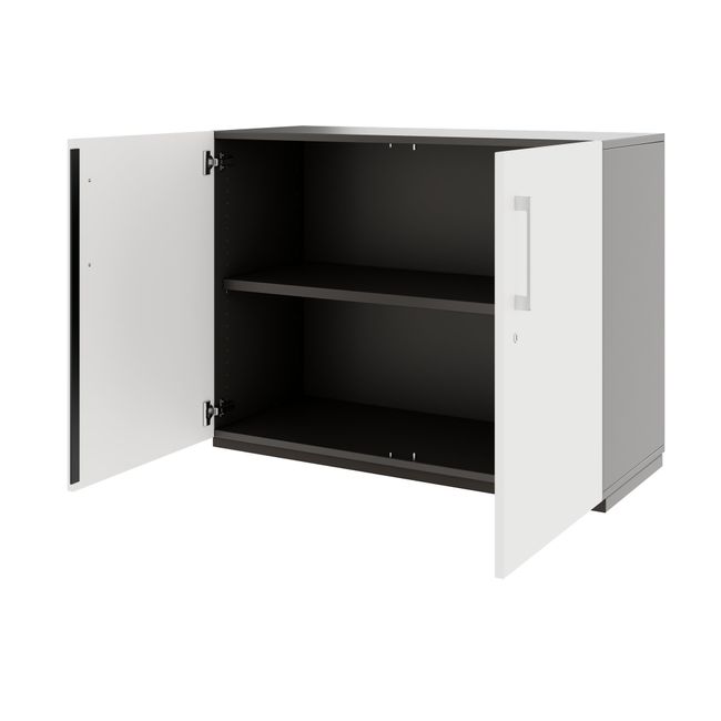 PRO Flügeltürenschrank | 2 OH, 800 - 1200 x 770 mm, Soft-Close, Graphit / Weiß PRO Flügeltürenschrank | 2 OH, 800 - 1200 x 770 mm, Soft-Close, Graphit / Weiß