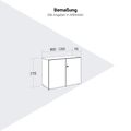 PRO Swing door cabinet | 2 U, 800 - 1200 x 770 mm, soft close, graphite/white - 14 Thumbnail Image