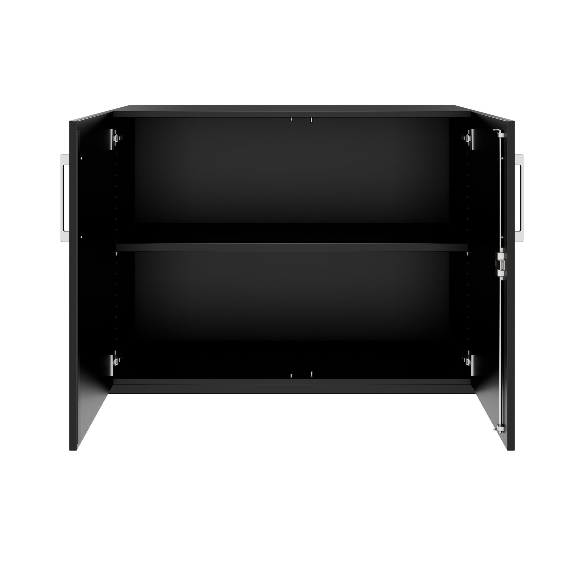 PRO hinged door cabinet | 2 OH, 800 - 1200 x 770 mm, soft close, black - 3 Main Image