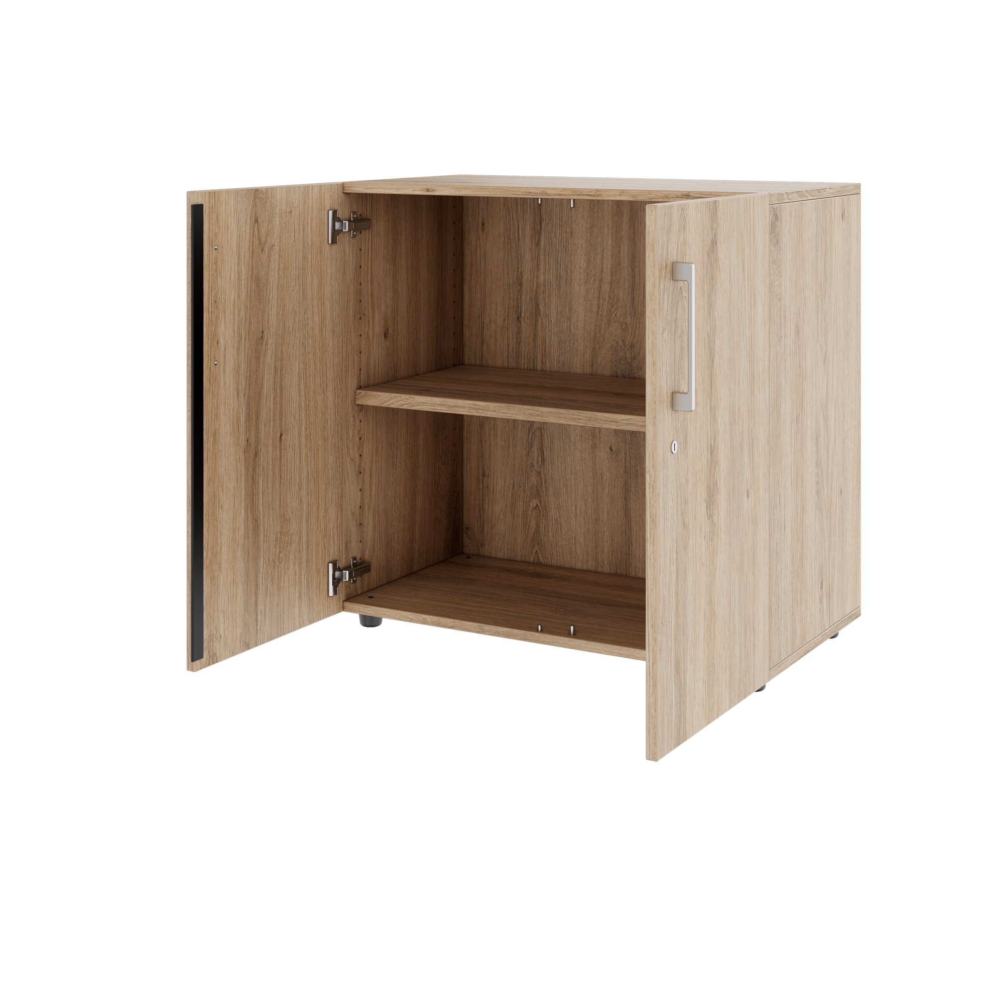 PRO hinged door cabinet | 2 OH, 800 - 1200 x 770 mm, soft close, natural oak - 4 Main Image