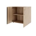 PRO hinged door cabinet | 2 OH, 800 - 1200 x 770 mm, soft close, natural oak - 4 Thumbnail Image
