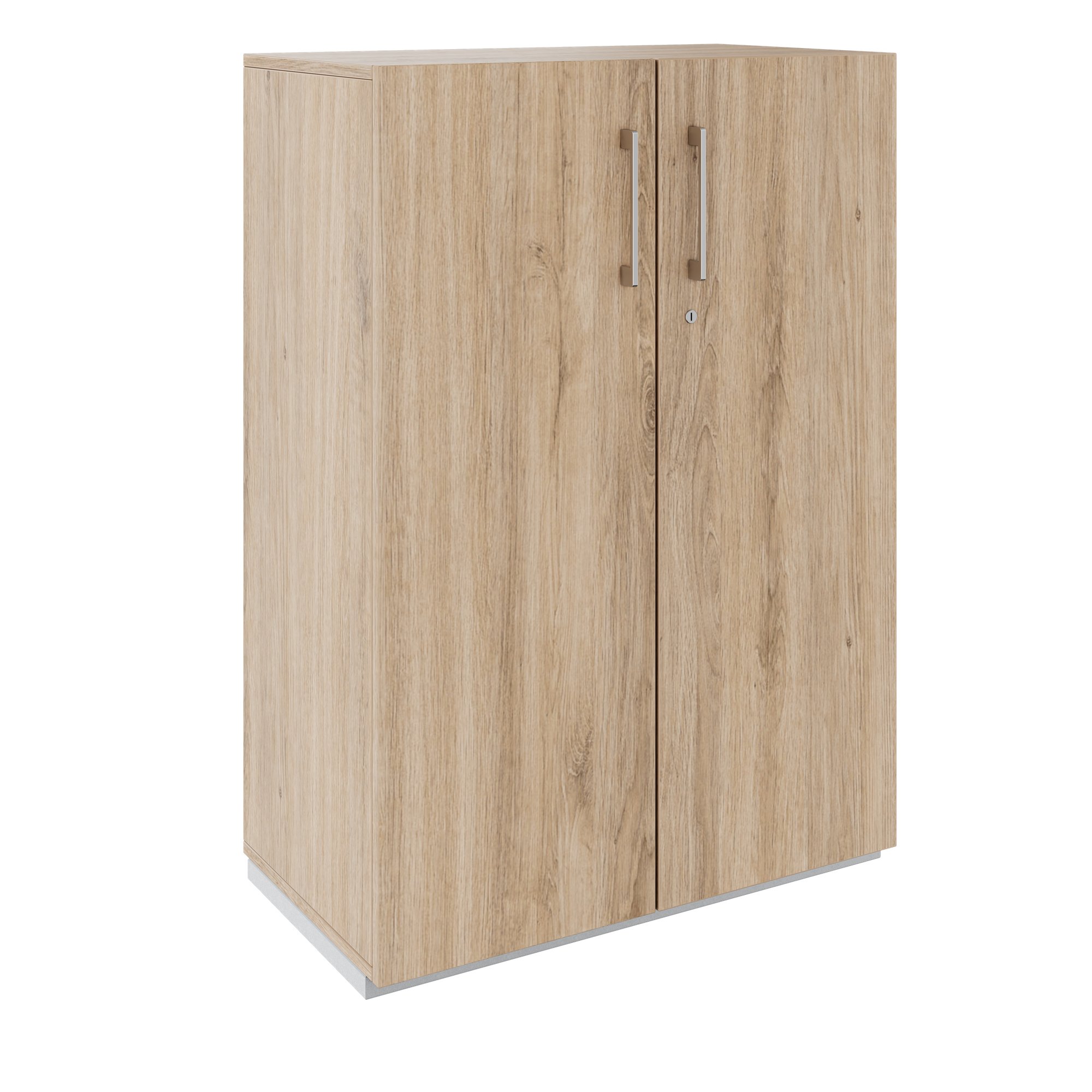 PRO hinged door cabinet | 3 OH, 800 - 1200 x 1140 mm, soft close, natural oak - 1 Main Image
