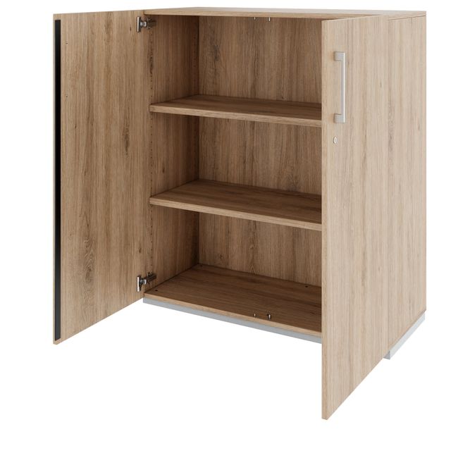 PRO Flügeltürenschrank | 3 OH, 800 - 1200 x 1140 mm, Soft-Close, Natureiche
