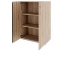 PRO hinged door cabinet | 3 OH, 800 - 1200 x 1140 mm, soft close, natural oak - 4 Thumbnail Image