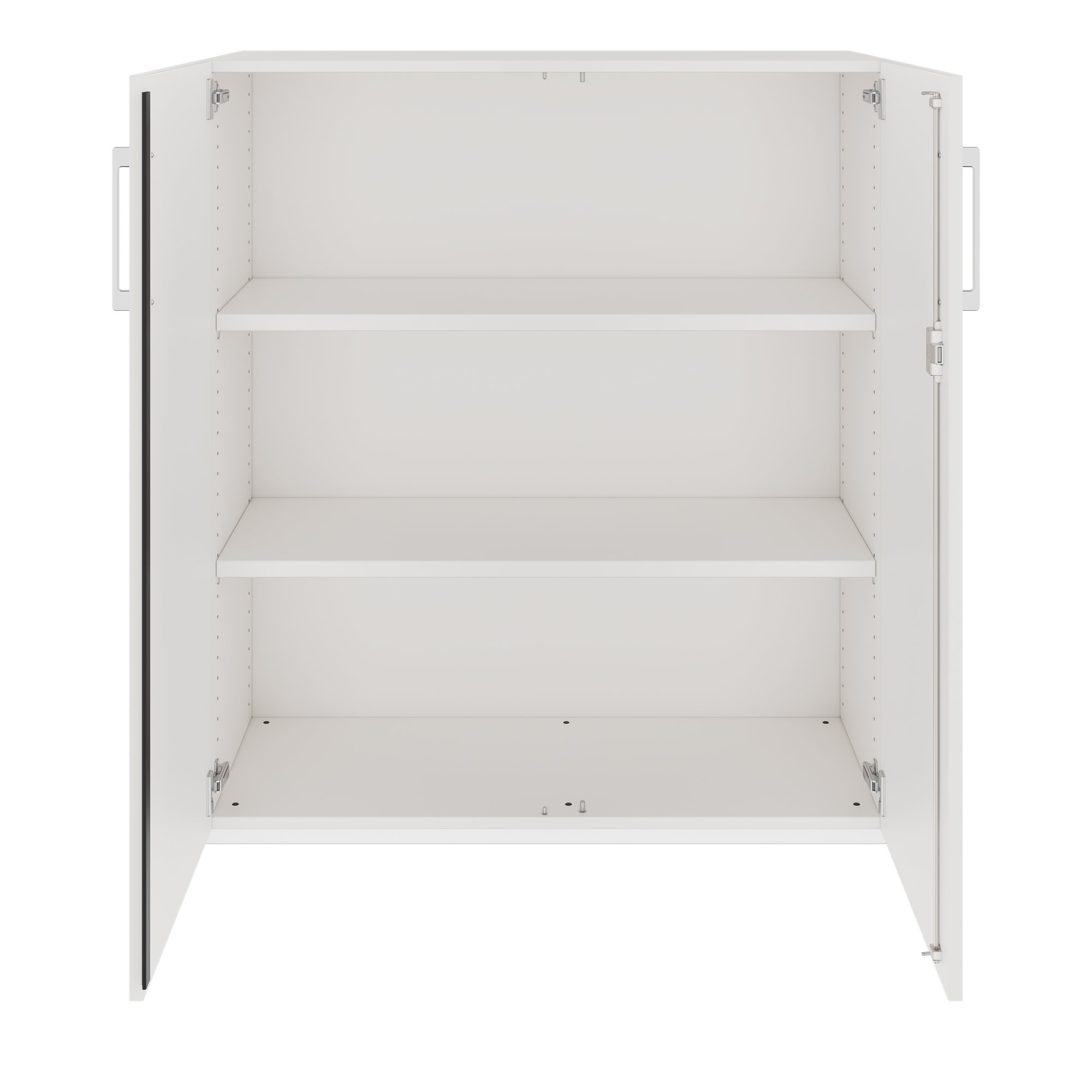 PRO Armoire à portes battantes | 3 OH, 800 - 1200 x 1140 mm, fermeture douce, blanc - 4 Main Image