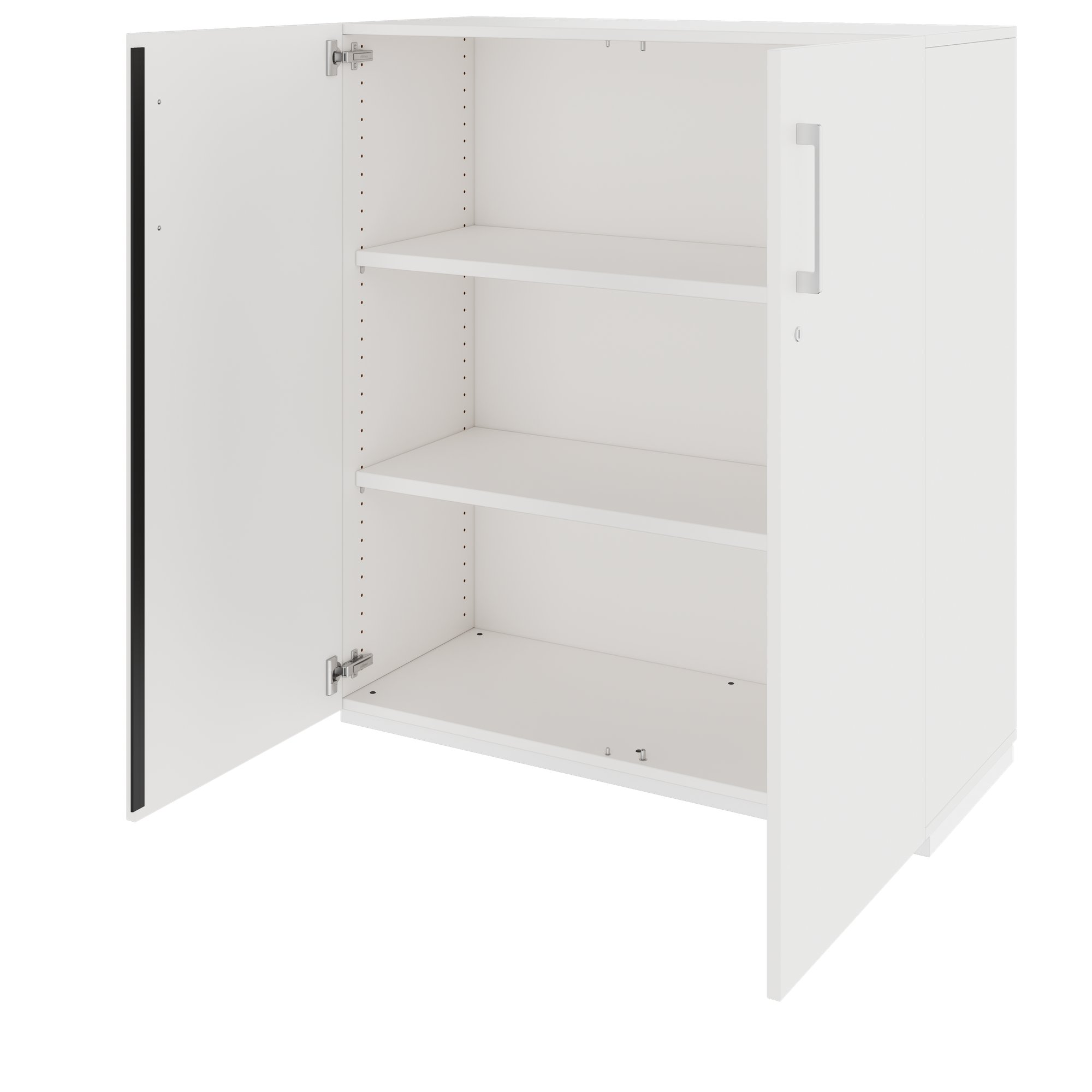 PRO Armoire à portes battantes | 3 OH, 800 - 1200 x 1140 mm, fermeture douce, blanc - 5 Main Image