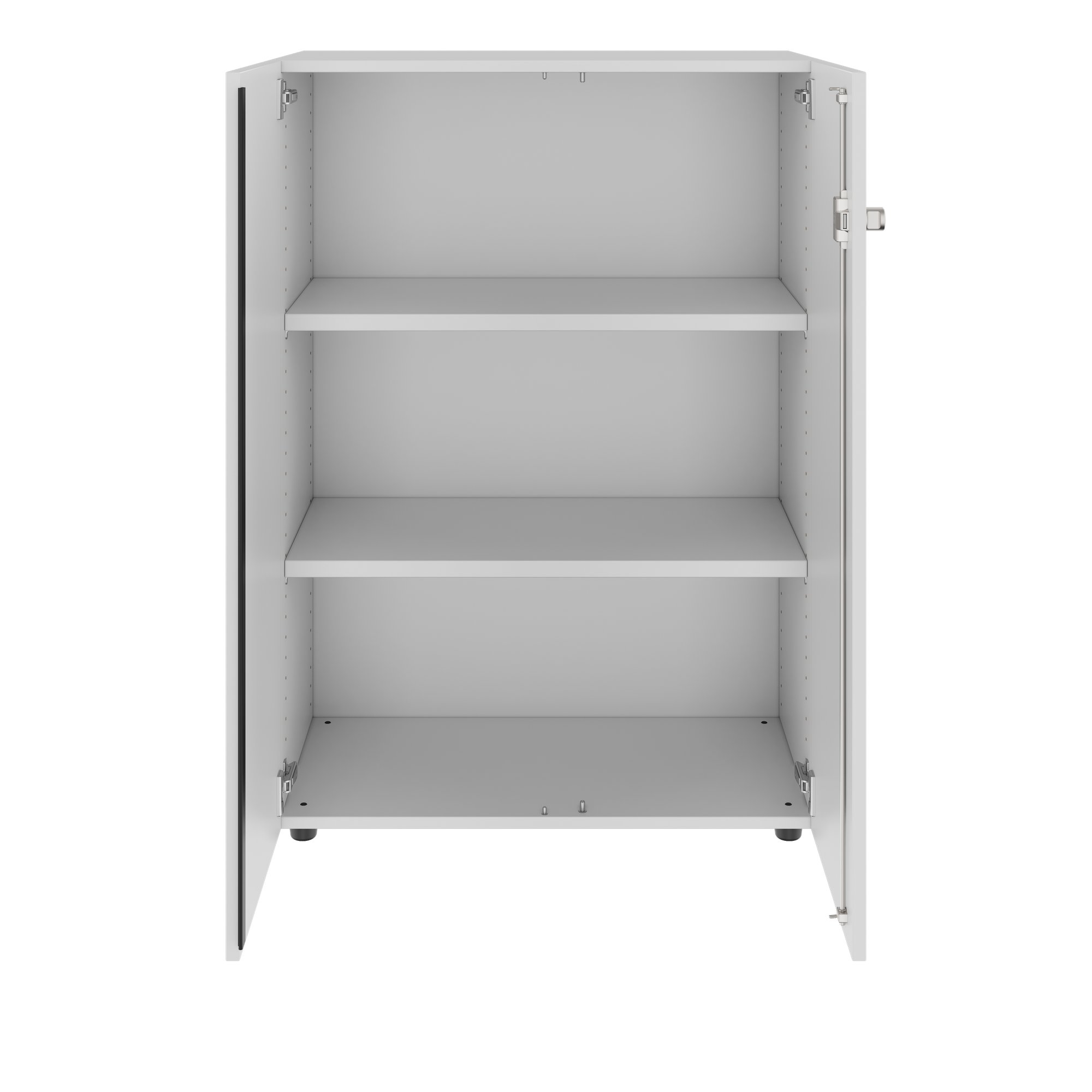 PRO hinged door cabinet | 3 OH, 800 - 1200 x 1140 mm, soft close, gray - 3 Main Image
