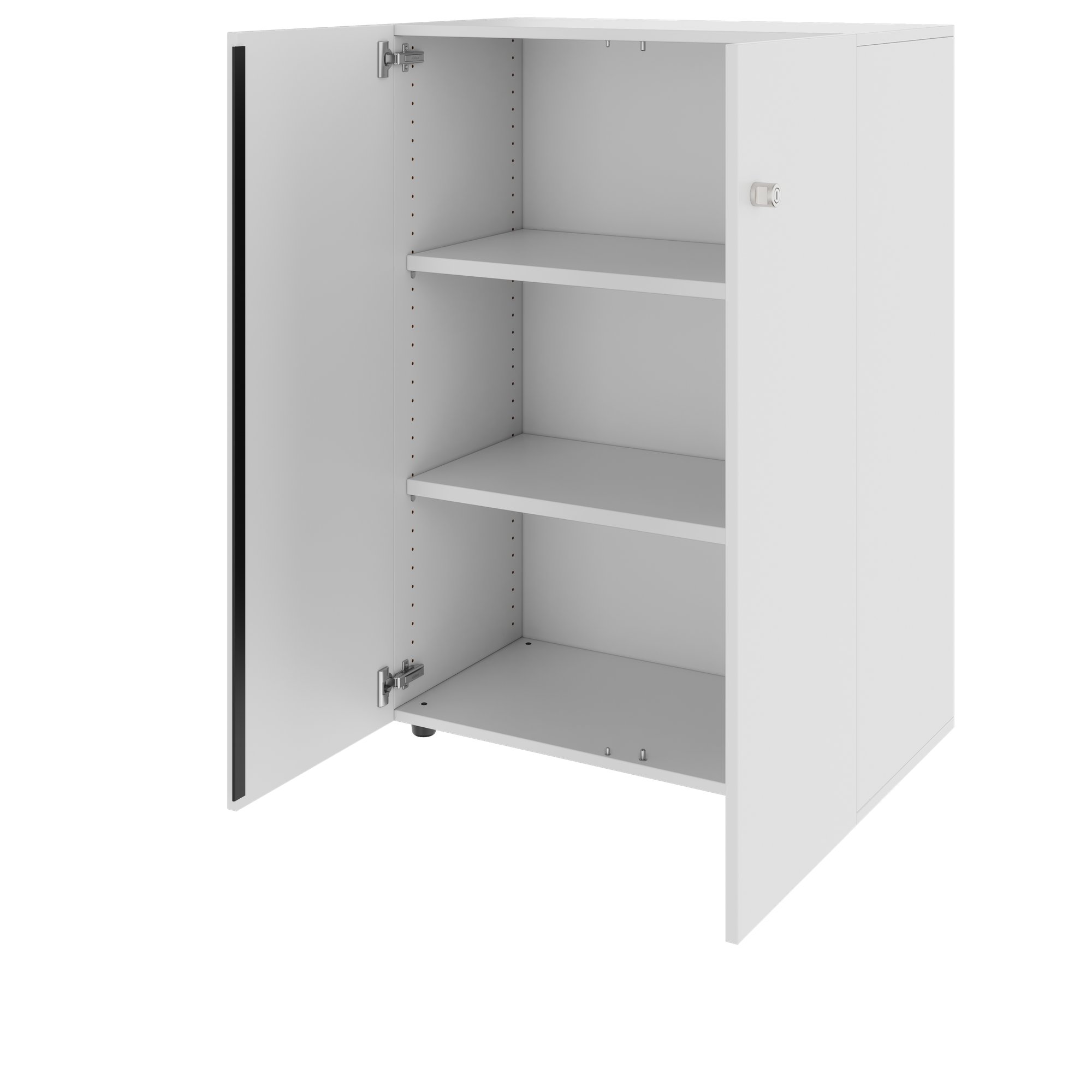 PRO hinged door cabinet | 3 OH, 800 - 1200 x 1140 mm, soft close, gray - 4 Main Image
