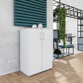 PRO Flügeltürenschrank | 3 OH, 800 - 1200 x 1140 mm, Soft-Close, Grau