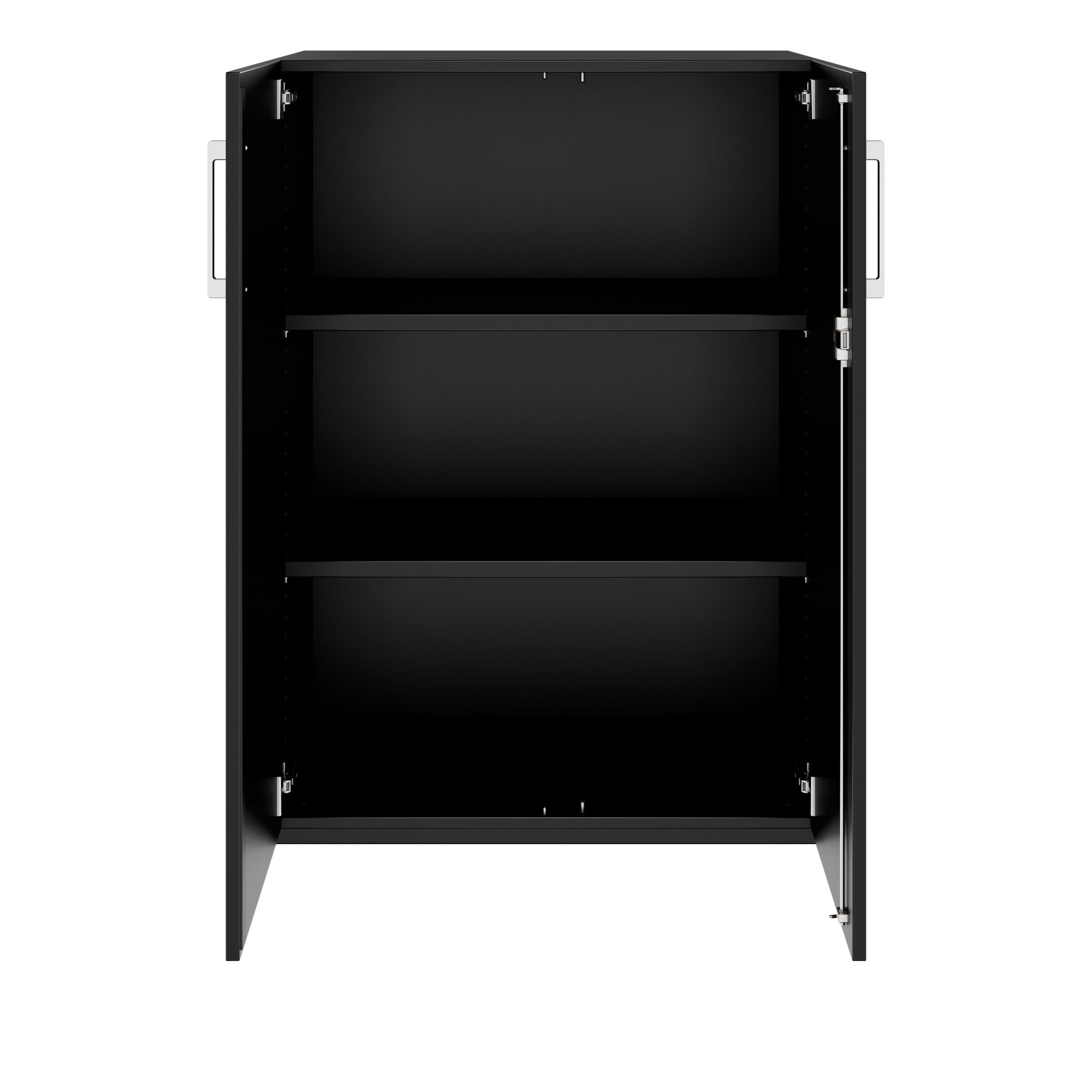 PRO hinged door cabinet | 3 OH, 800 - 1200 x 1140 mm, soft close, black - 3 Main Image