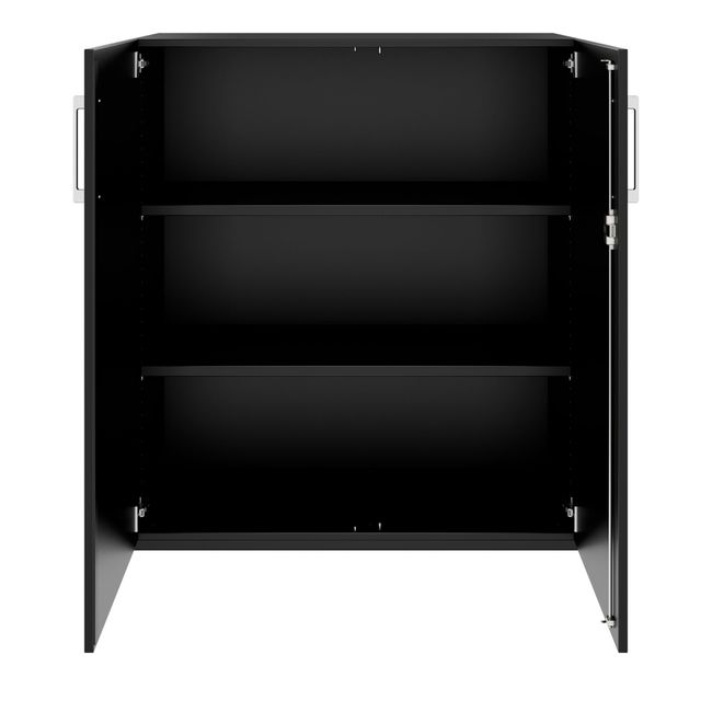 PRO Flügeltürenschrank | 3 OH, 800 - 1200 x 1140 mm, Soft-Close, Schwarz