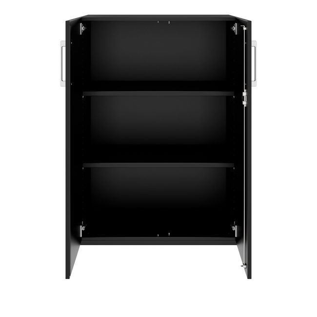PRO Armoire à portes battantes | 3 hauteurs de classeur, 800 - 1200 x 1140 mm, Soft-Close, Noir  - 3 Main Image