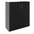 PRO Flügeltürenschrank | 3 OH, 800 - 1200 x 1140 mm, Soft-Close, Schwarz