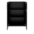 PRO hinged door cabinet | 3 OH, 800 - 1200 x 1140 mm, soft close, black - 3 Thumbnail Image