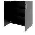 PRO Flügeltürenschrank | 3 OH, 800 - 1200 x 1140 mm, Soft-Close, Schwarz