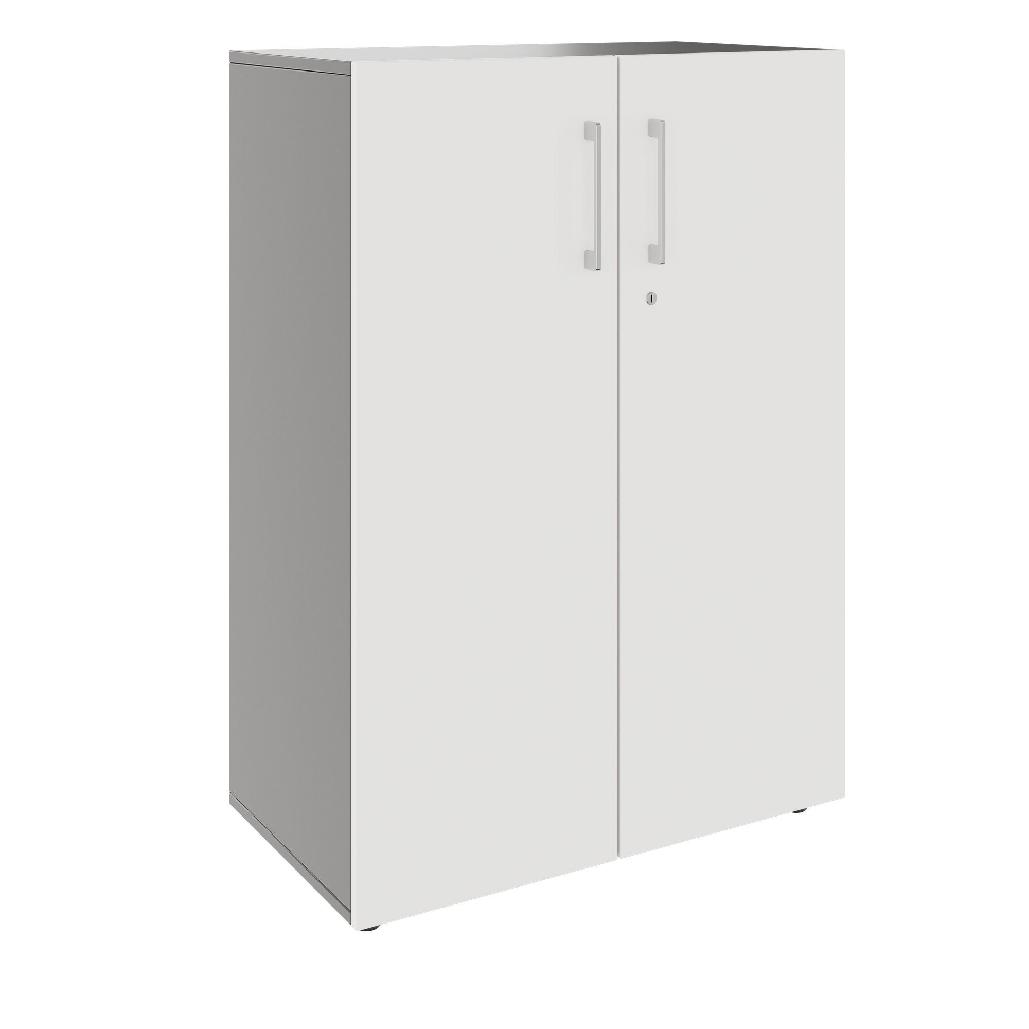 PRO Flügeltürenschrank | 3 OH, 800 - 1200 x 1140 mm, Soft-Close, Graphit / Weiß - 1 Main Image