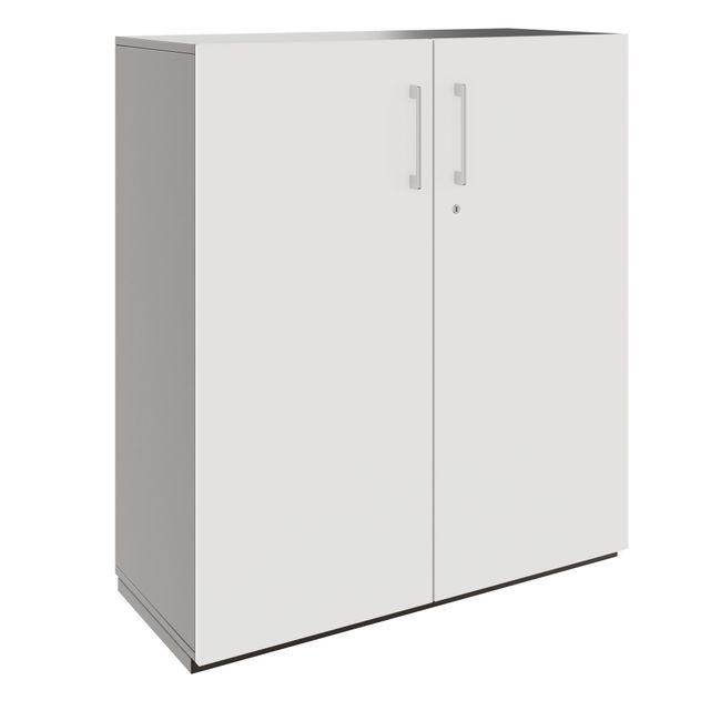 PRO Flügeltürenschrank | 3 OH, 800 - 1200 x 1140 mm, Soft-Close, Graphit / Weiß