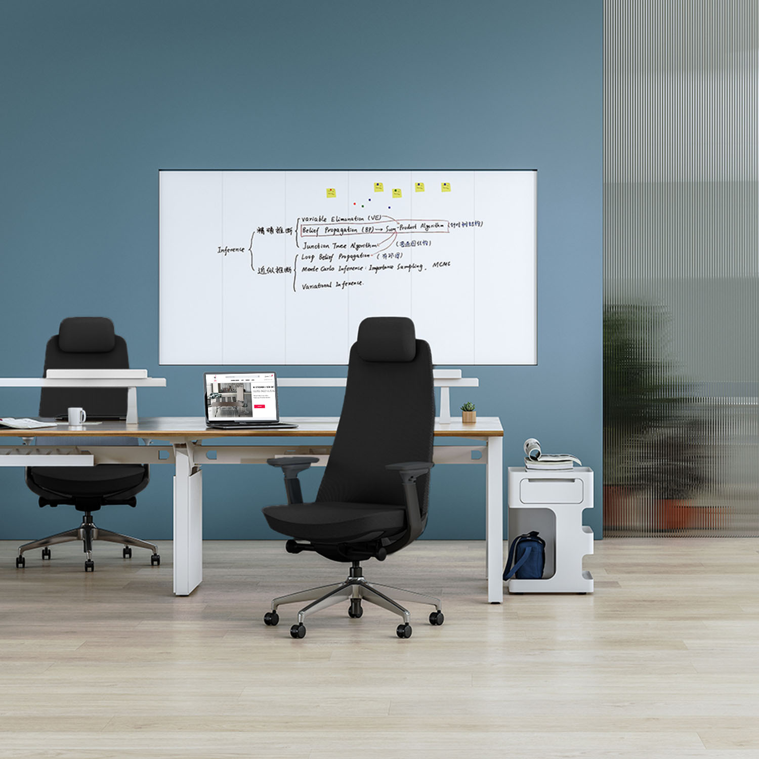 YUCAN Office swinging chair | 4D armrests, synchronous mechanics, optional headrest, black - 2 Main Image