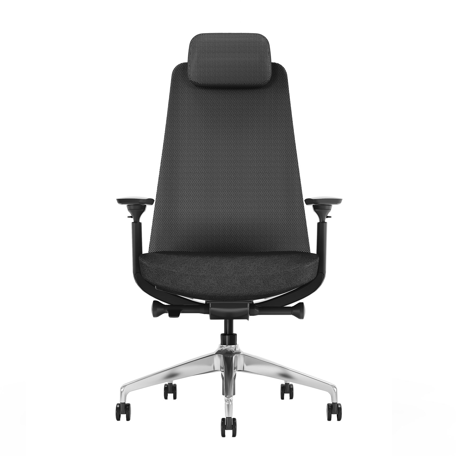 YUCAN Office swinging chair | 4D armrests, synchronous mechanics, optional headrest, black - 5 Main Image