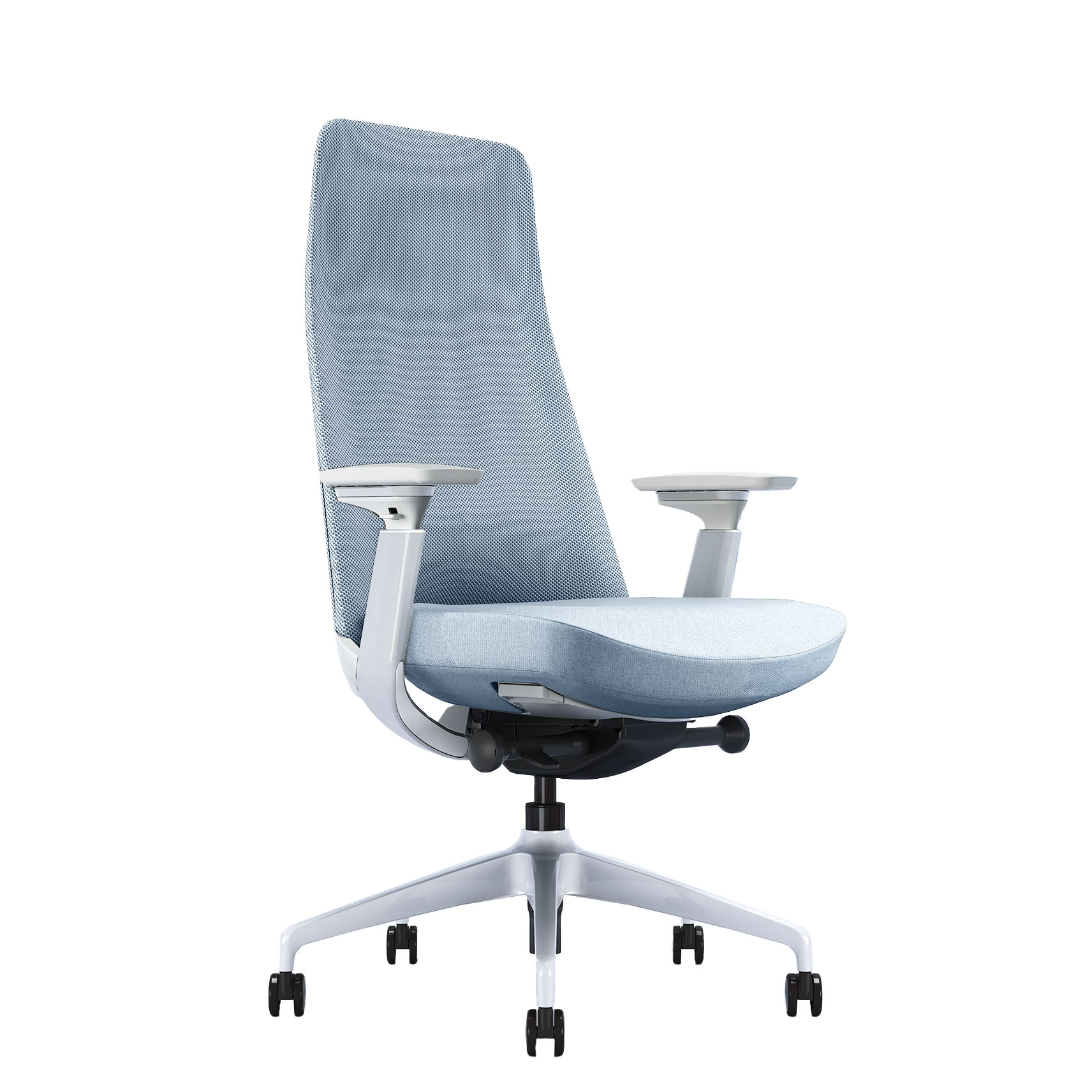 YUCAN Chaise oscillante de bureau | Accoudoirs 4d, mécanique synchrone, gris argenté - 8 Main Image