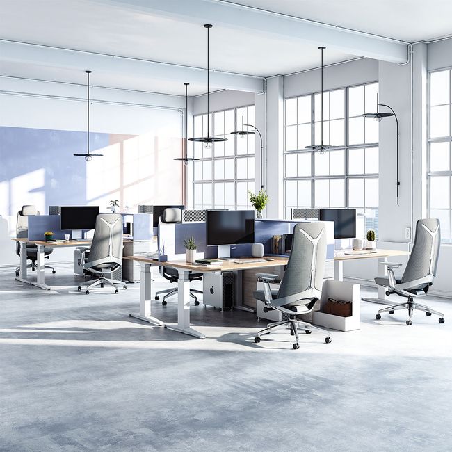 YUCAN Bürodrehstuhl | 4D-Armlehnen, Synchronmechanik, Silbergrau