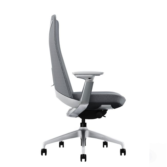 YUCAN Bürodrehstuhl | 4D-Armlehnen, Synchronmechanik, Silbergrau