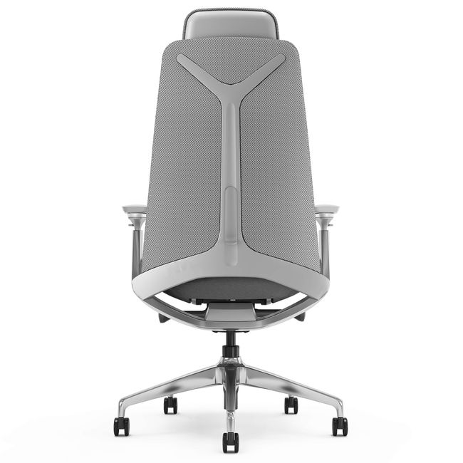 YUCAN Bürodrehstuhl | 4D-Armlehnen, Synchronmechanik, Silbergrau