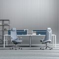 YUCAN Chaise oscillante de bureau | Accoudoirs 4d, mécanique synchrone, gris argenté - 5 Thumbnail Image