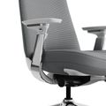 YUCAN Bürodrehstuhl | 4D-Armlehnen, Synchronmechanik, optionale Kopfstütze, Silbergrau