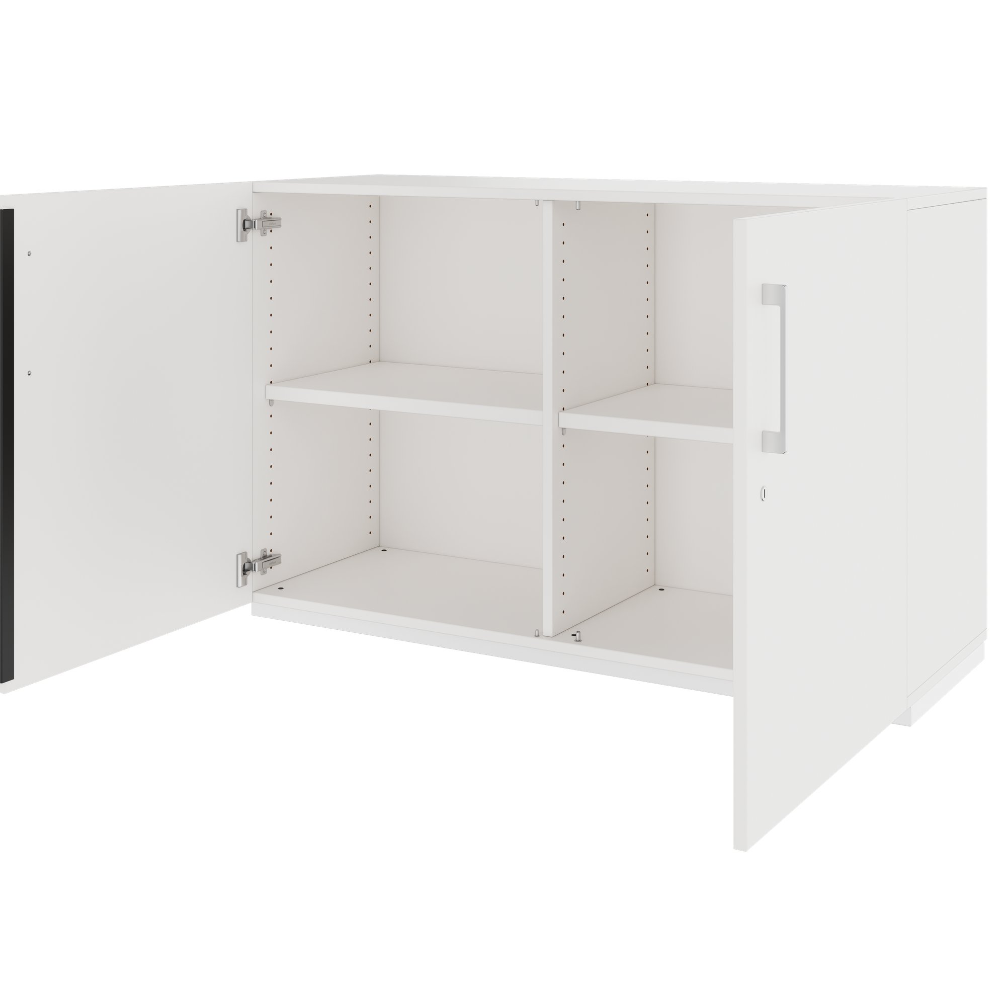 PRO hinged door cabinet | 2 OH, 800 - 1200 x 770 mm, soft close, white - 4 Main Image