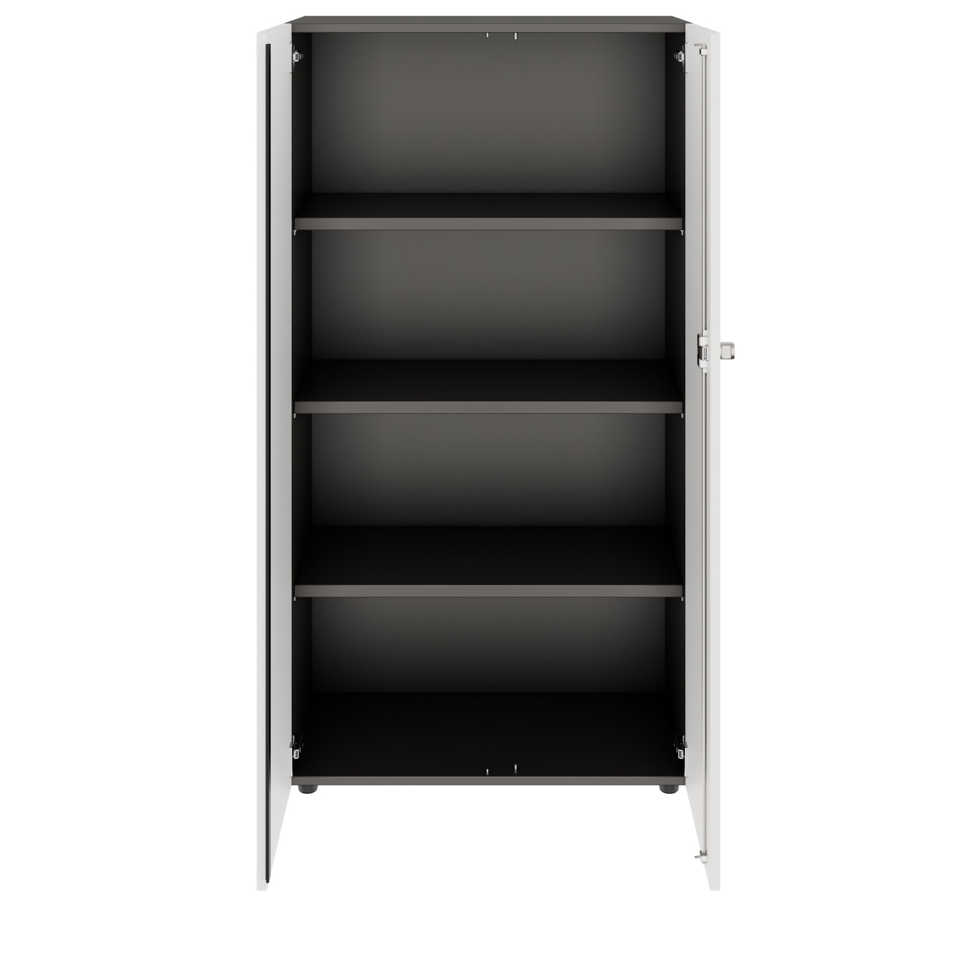 PRO Swing door cabinet | 4 U, 800 - 1200 x 1510 mm, soft close, graphite/white - 3 Main Image