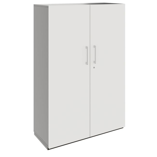 PRO Flügeltürenschrank | 4 OH, 800 - 1200 x 1510 mm, Soft-Close, Graphit / Weiß
