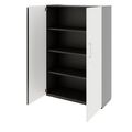 PRO Flügeltürenschrank | 4 OH, 800 - 1200 x 1510 mm, Soft-Close, Graphit / Weiß