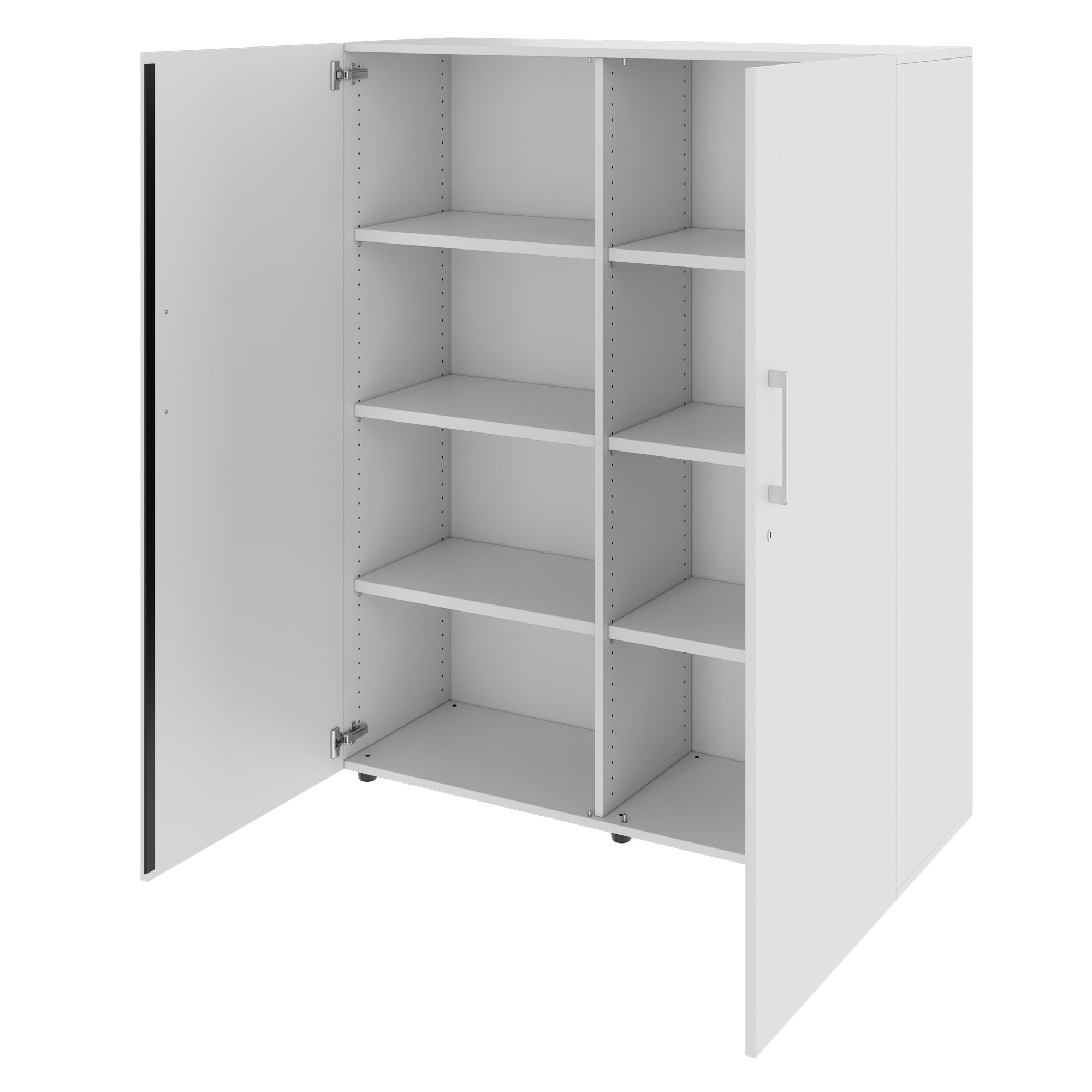 PRO hinged door cabinet | 4 OH, 800 - 1200 x 1510 mm, soft close, gray - 4 Main Image