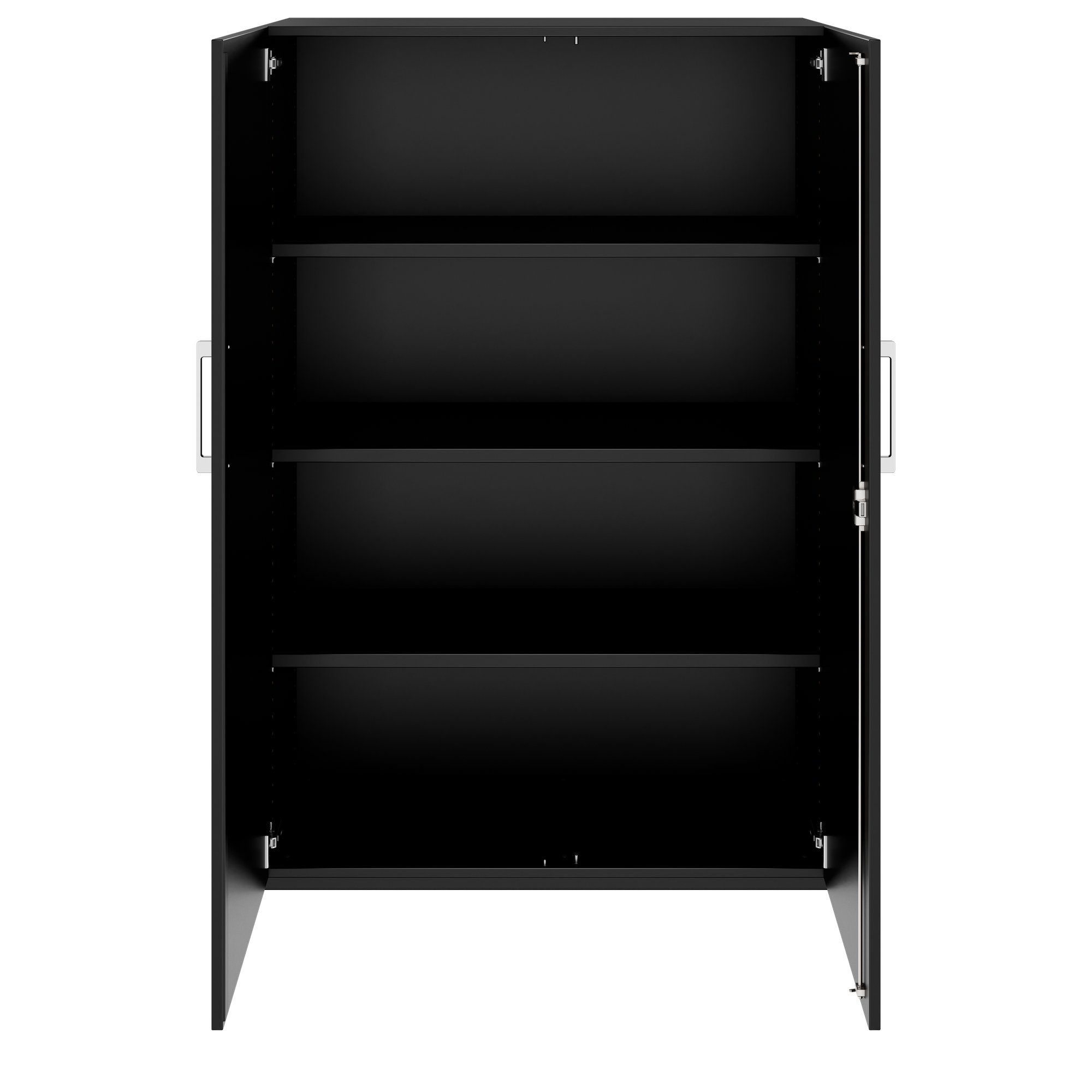 PRO hinged door cabinet | 4 OH, 800 - 1200 x 1510 mm, soft close, black - 4 Main Image