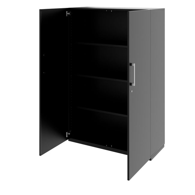 PRO Flügeltürenschrank | 4 OH, 800 - 1200 x 1510 mm, Soft-Close, Schwarz