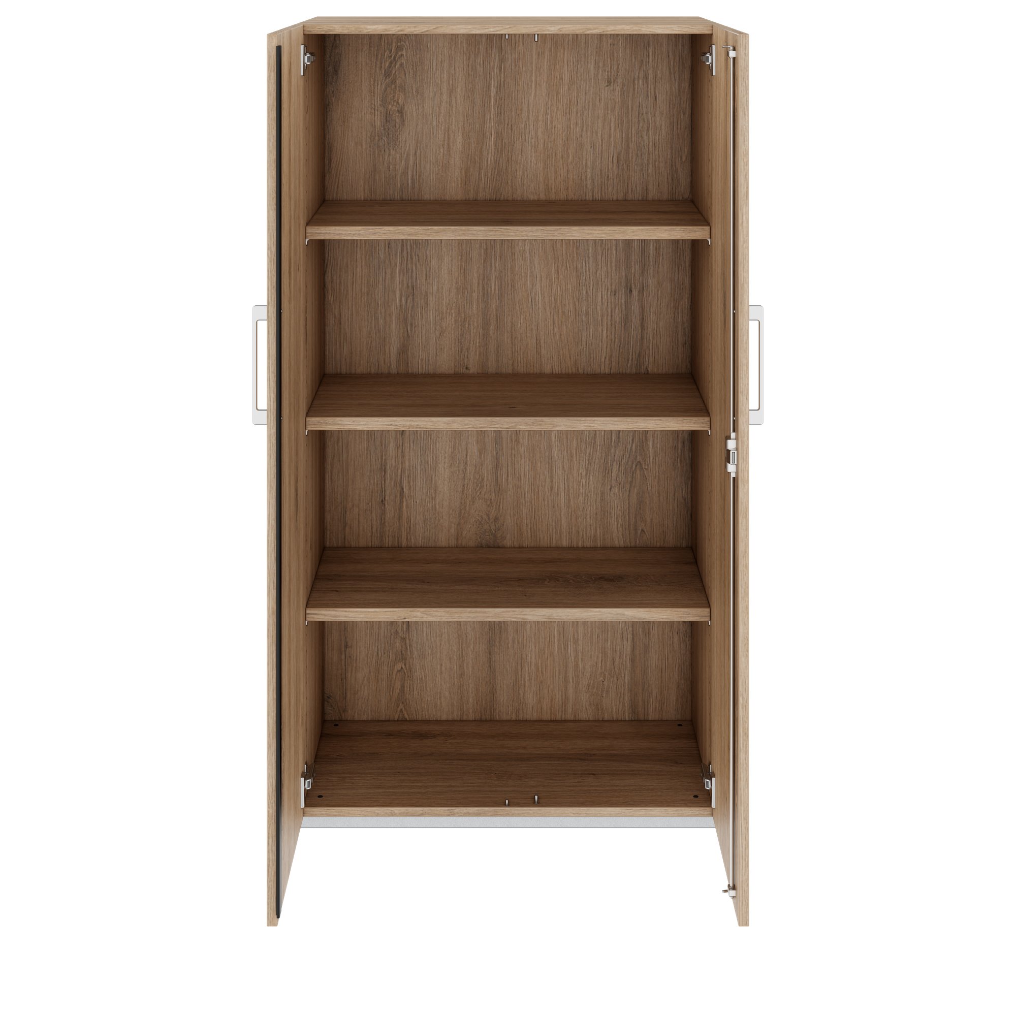 PRO hinged door cabinet | 4 OH, 800 - 1200 x 1510 mm, soft close, natural oak - 3 Main Image