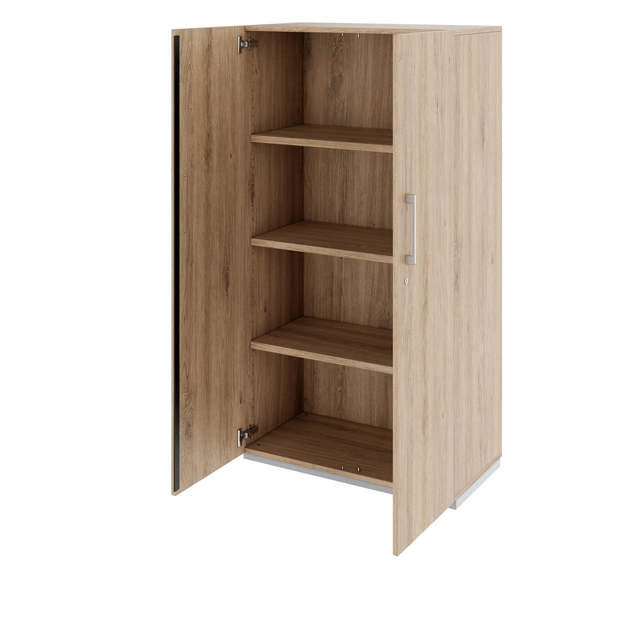 PRO hinged door cabinet | 4 OH, 800 - 1200 x 1510 mm, soft close, natural oak - 4 Main Image